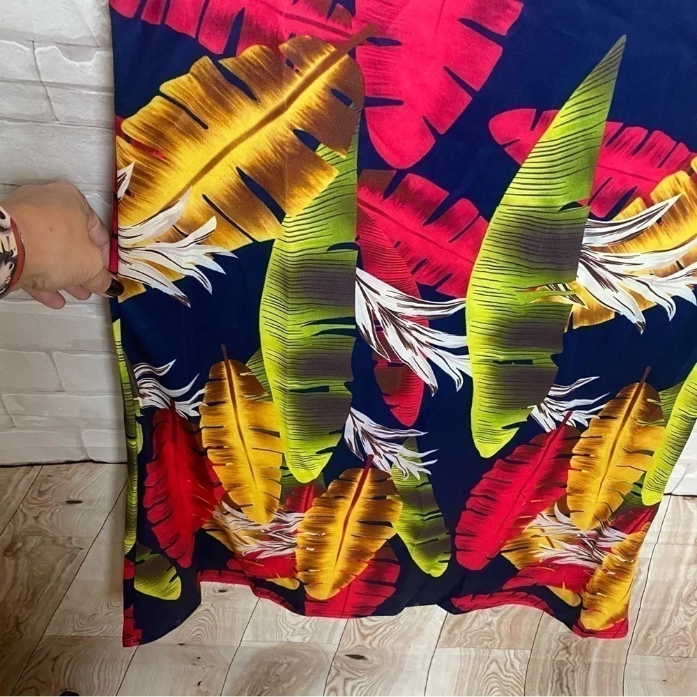 Off shoulder Hawaiian maxi dress - small - side zipper NWOT